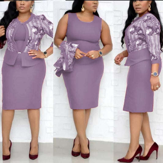 Plus Size Women's Explosive Dress Two-Piece Suit Dresses & Tops