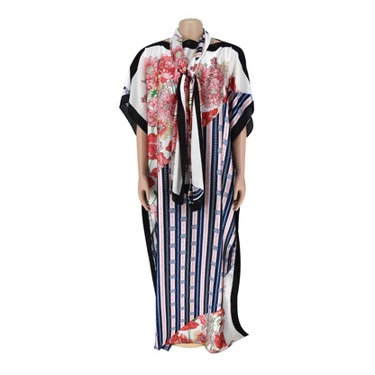 Women's Plus Size Silk Summer Print Dress Dresses & Tops