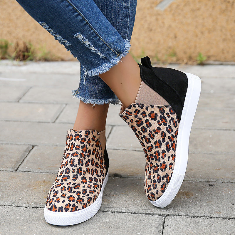 Leopard Print V Cutout Elastic Band Shoes Shoes & Bags