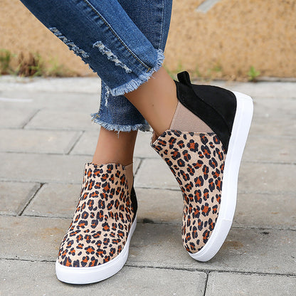 Leopard Print V Cutout Elastic Band Shoes Shoes & Bags