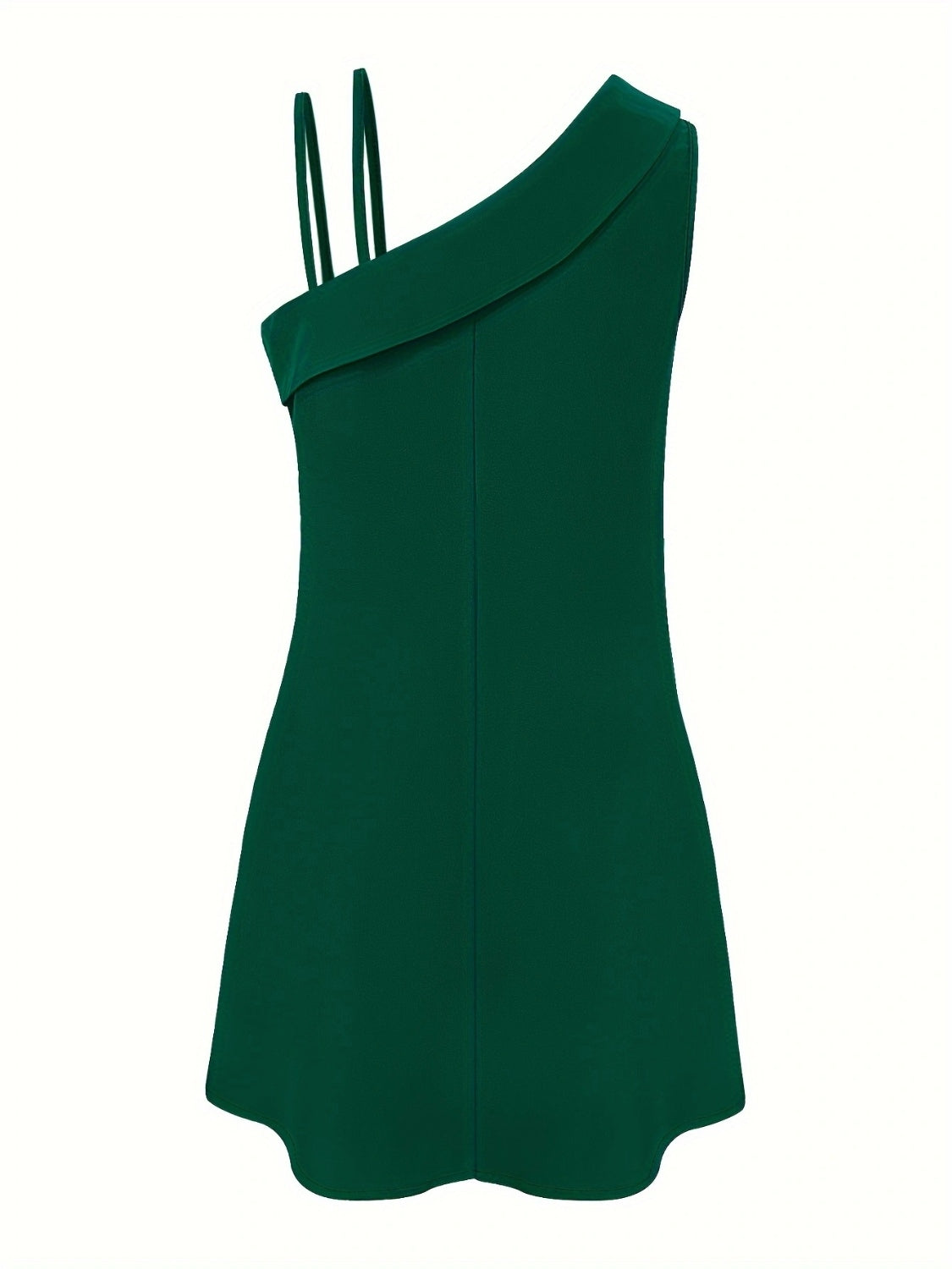 Asymmetrical Neck Sleeveless Mini Dress Dresses & Tops