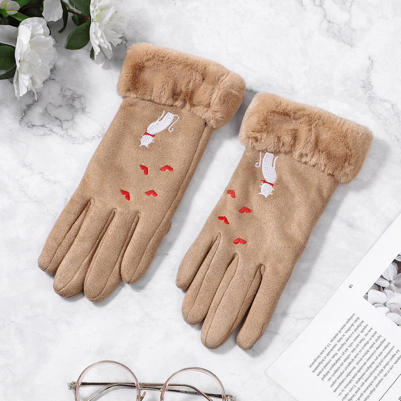 Gloves women winter suede gloves apparels & accessories