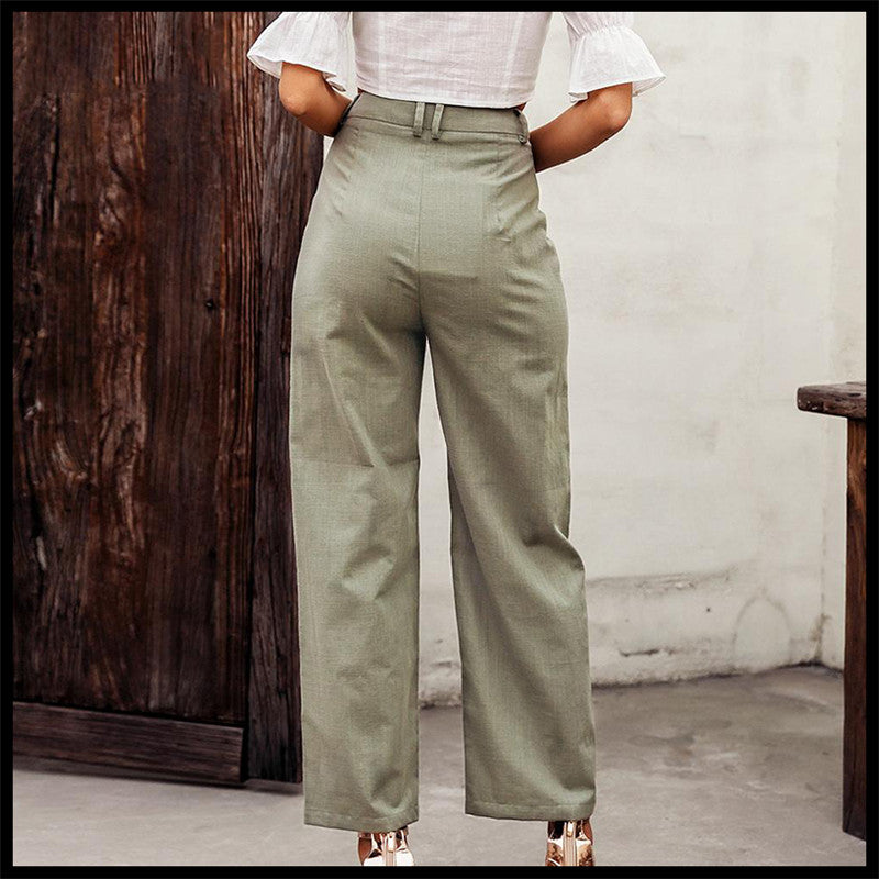 Slim-fit high-rise straight-leg trousers apparel & accessories