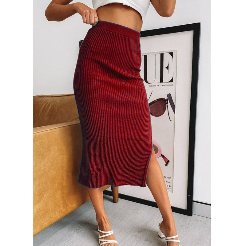 Women Temperament High Waist Irregular Slit Skirt apparels & accessories