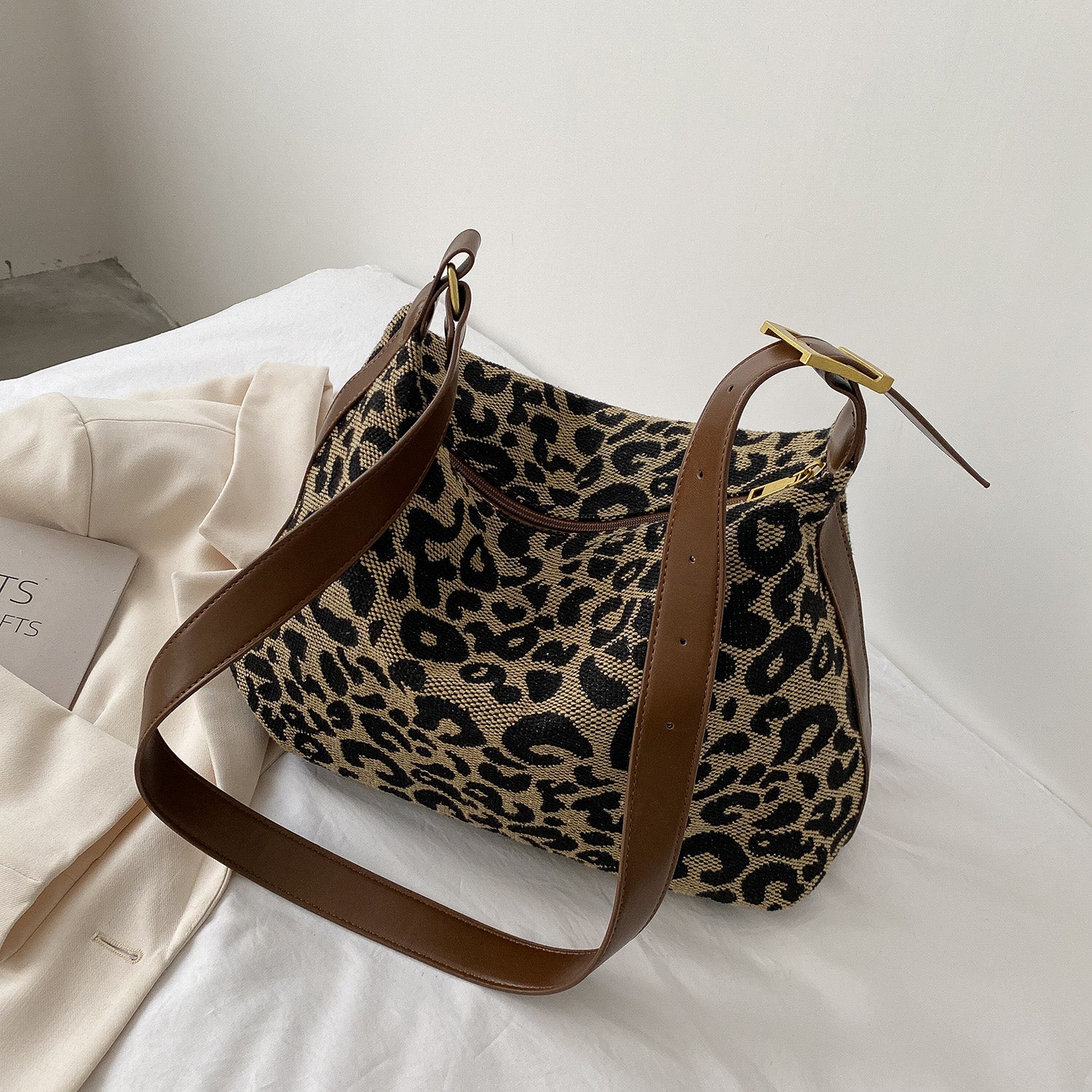 PU Leather Leopard Shoulder Bag Accessories for women