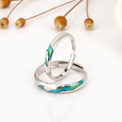Simple Line Streamlined Color Matching Irregular Ring Jewelry
