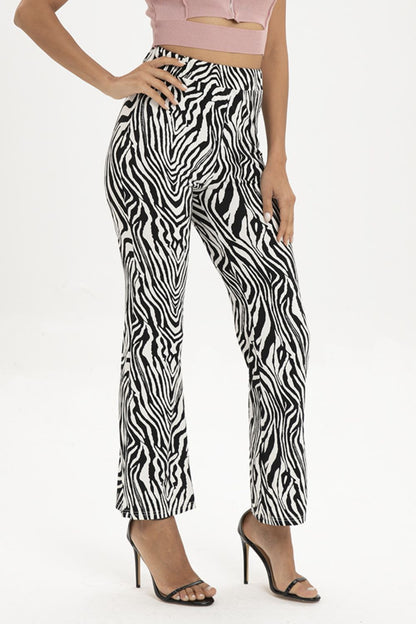 Zebra Print Straight Leg Pants apparel & accessories