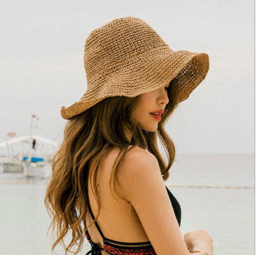 Summer Outing Sunscreen Hat for Women with Foldable Straw Hats Holiday Cool Hat Beach Hat apparel & accessories