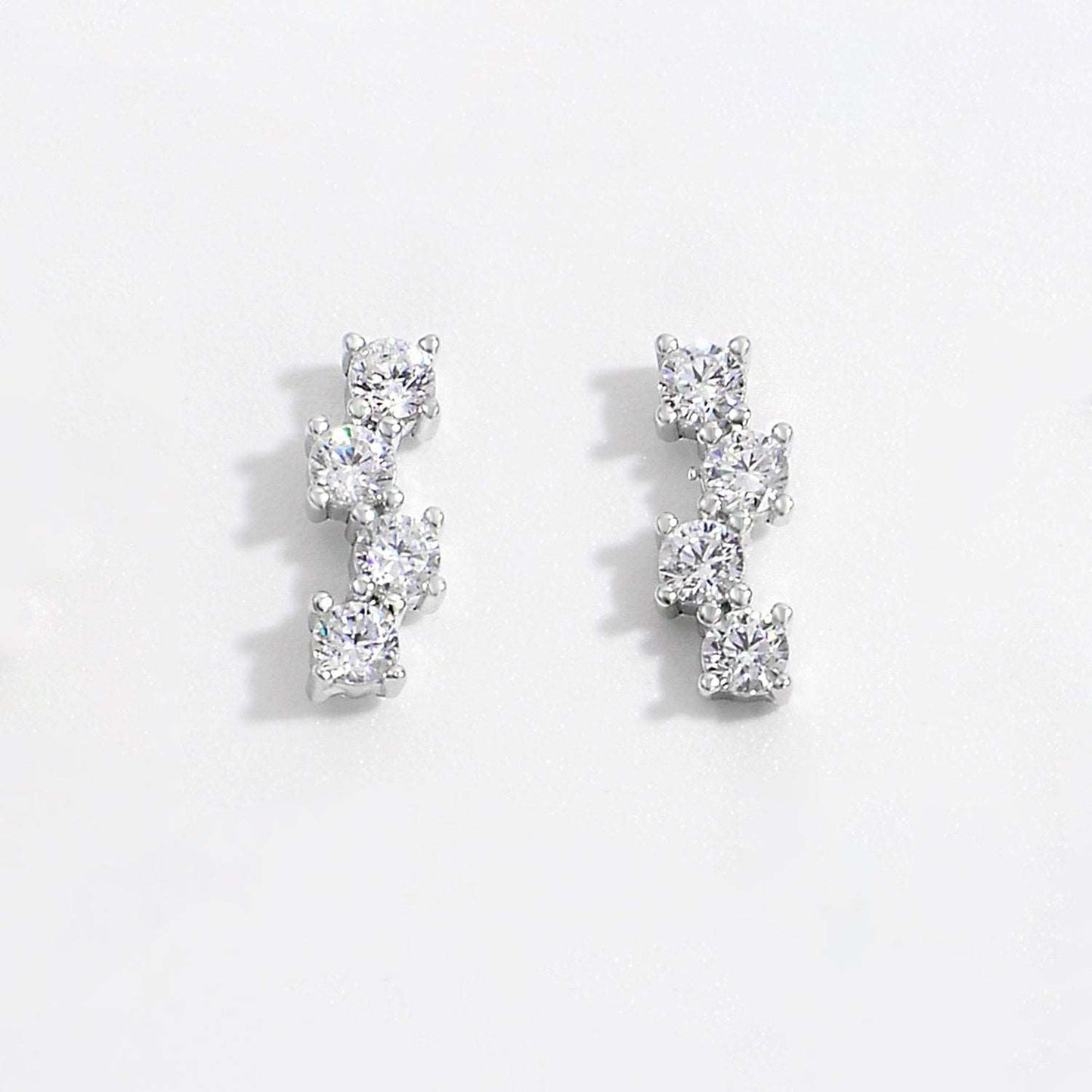 925 Sterling Silver Inlaid Zircon Stud Earrings apparel & accessories