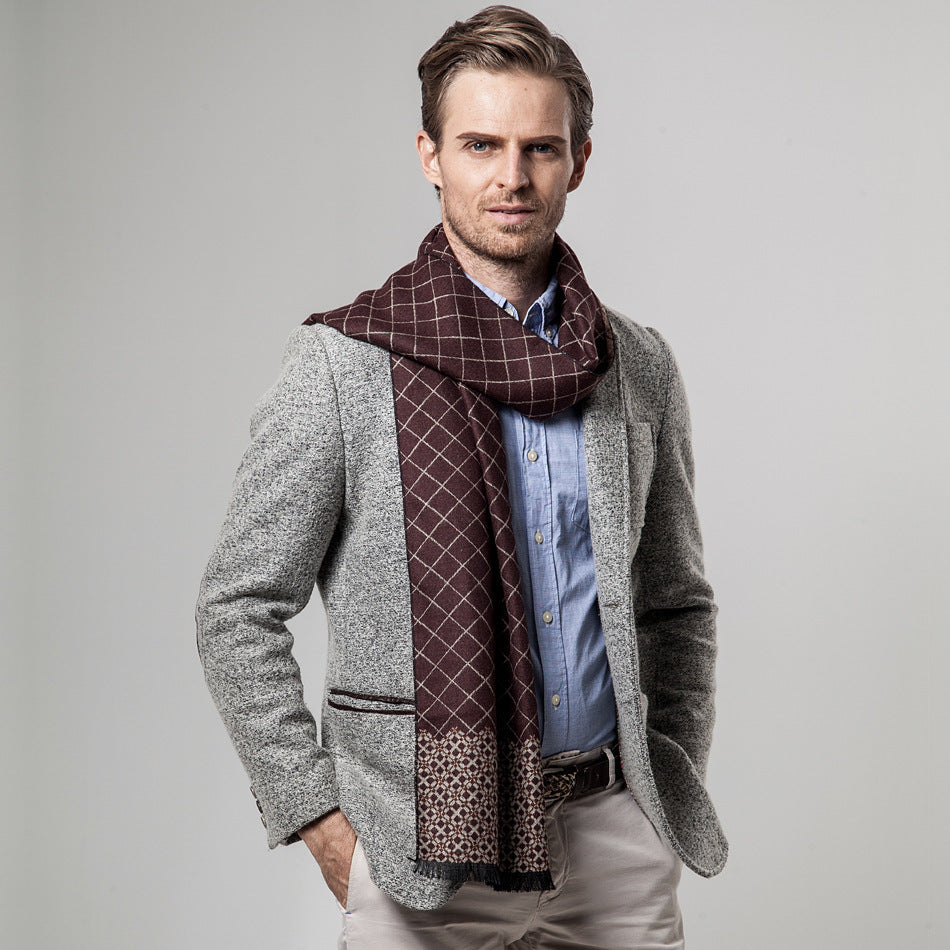 Ethnic classic plaid casual warm scarf Men's Scarves