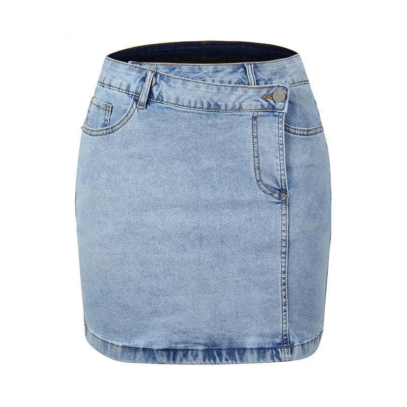 Fashion Personality Irregular Washed Denim Skirt apparel & accessories