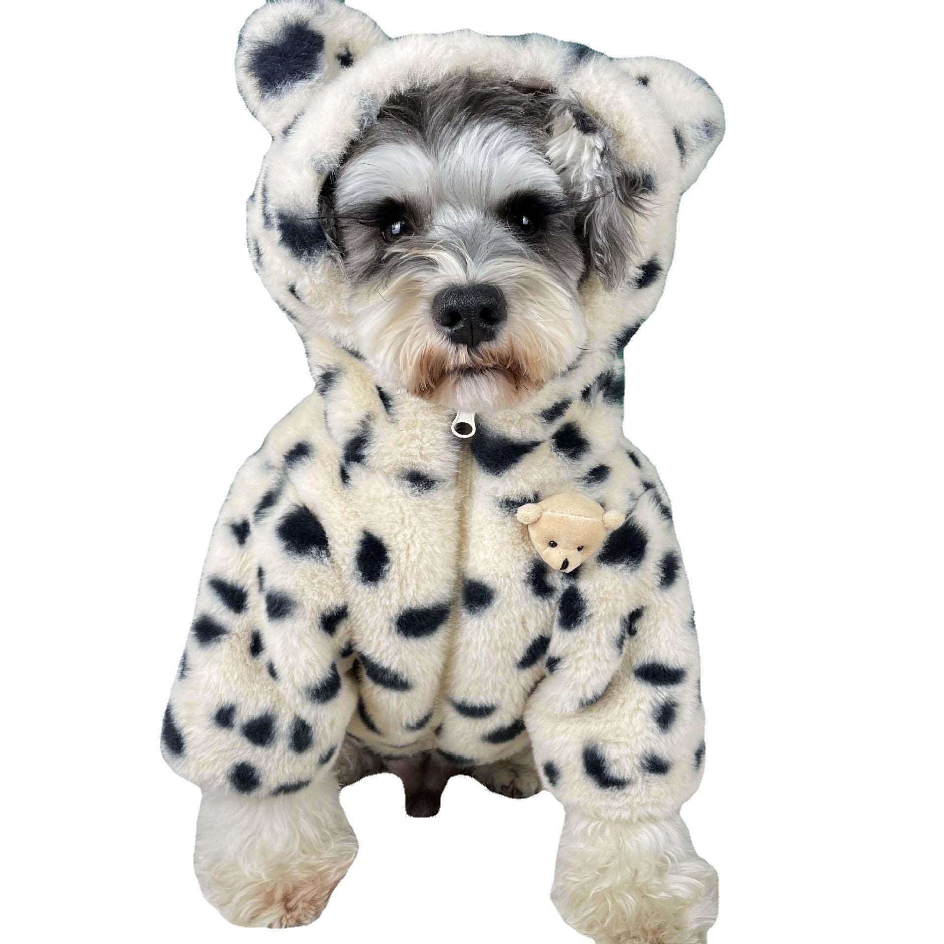 Dog Autumn And Winter Warm Spotted Plush Coat pet cloths