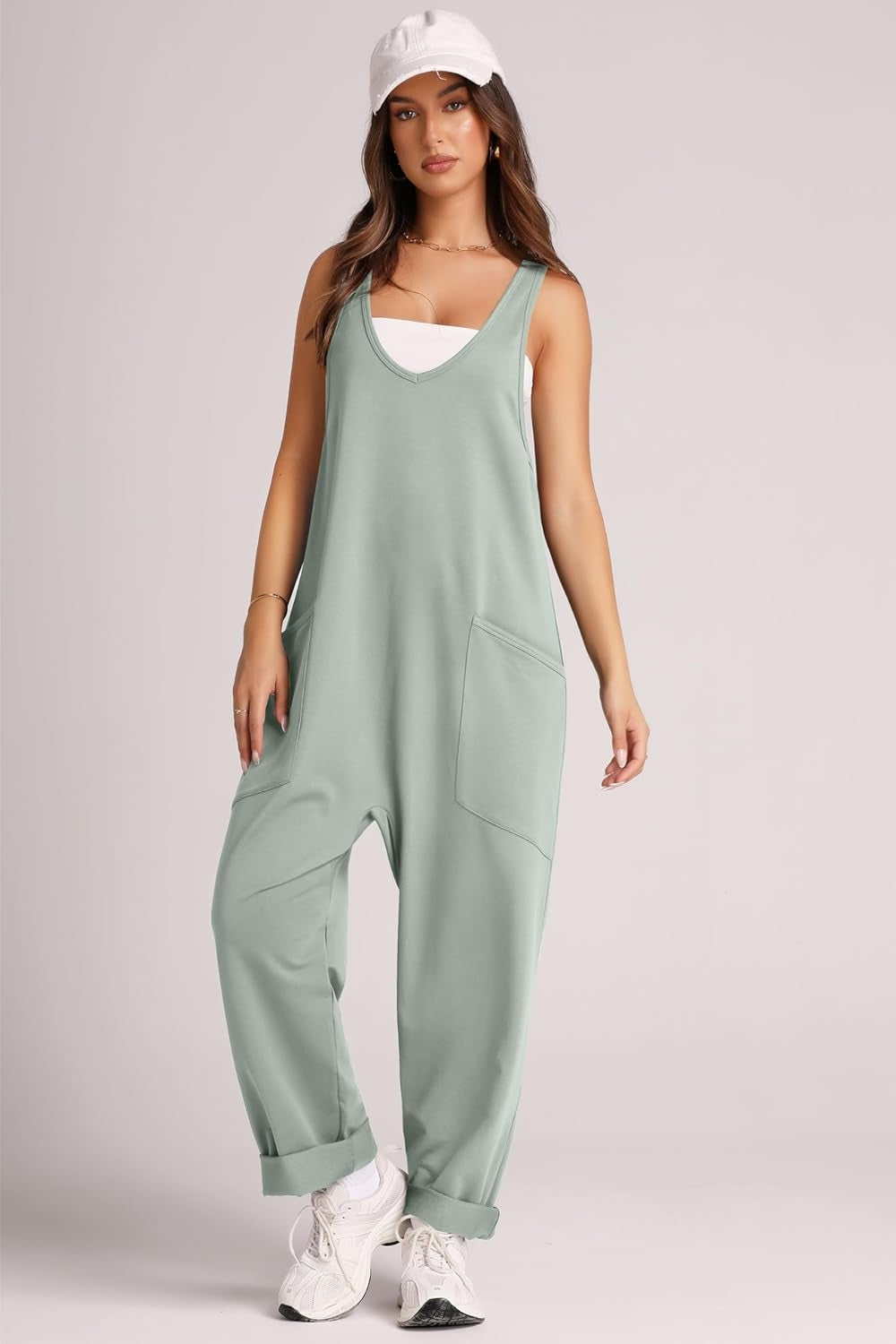 Wide Strap Jumpsuit with Pockets Bottom wear