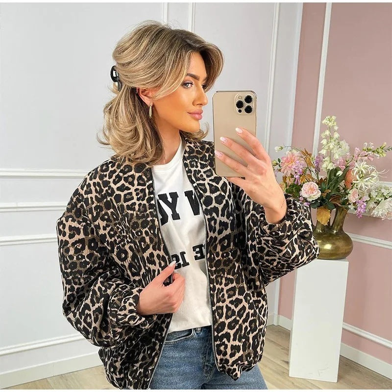 Leopard Print Printed Jacket Coat apparels & accessories