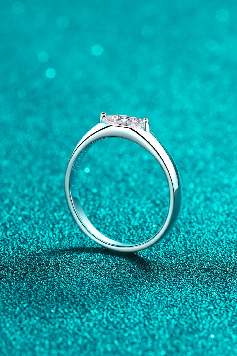 Moissanite Rhodium-Plated Ring apparel & accessories