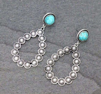 Artificial Turquoise Teardrop Earrings apparel & accessories