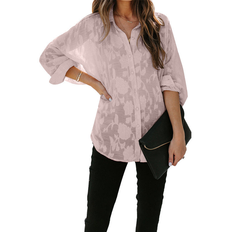 Thin Lapel Shirt Women's Long Sleeve Top apparels & accessories