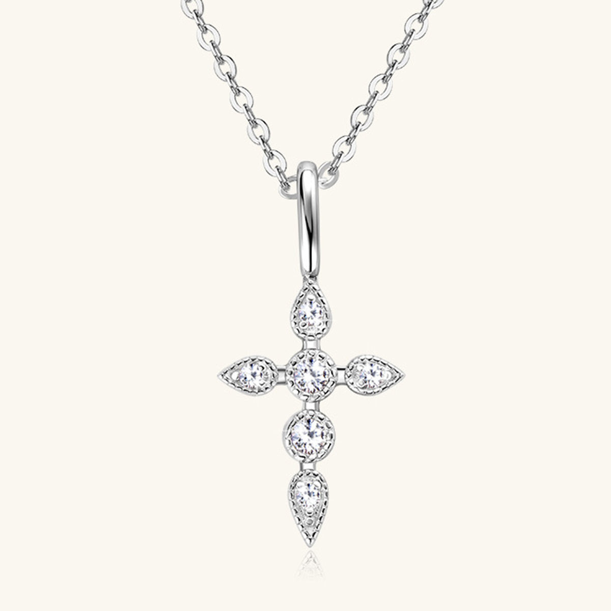 925 Sterling Silver Moissanite Cross Pendant Necklace apparel & accessories