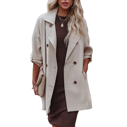 Medium Long Loose Casual Trench Coat apparels & accessories