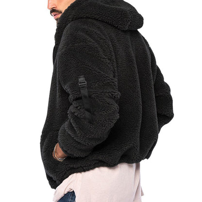 Double-sided Warm Hooded Zipper Casual Jacket Coat men's clothing