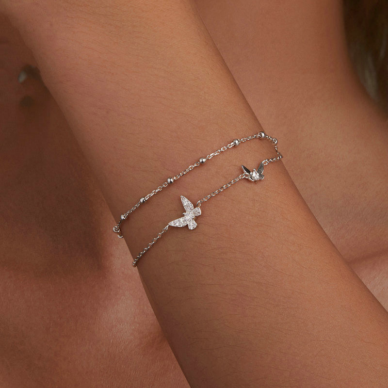 Women's Fashion Double-layer Butterfly Bracelet Jewelry