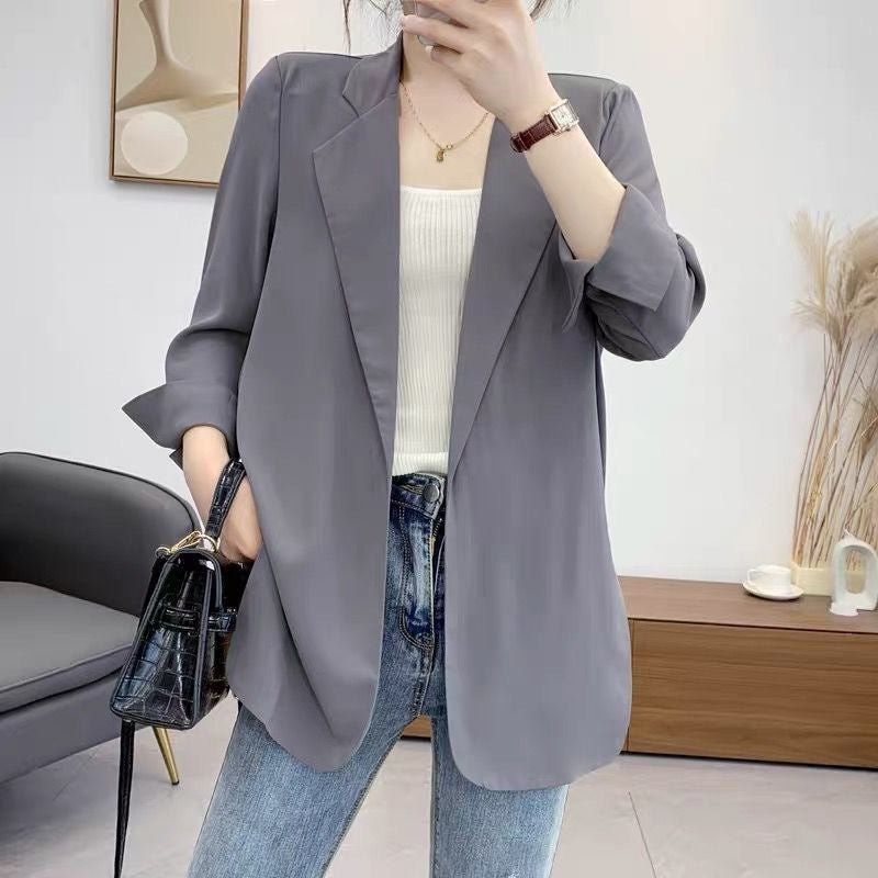 WomenLoose Sunscreen Clothes Mid-length Air Conditioning Cardigan Chiffon Small Suit Jacket apparels & accessories