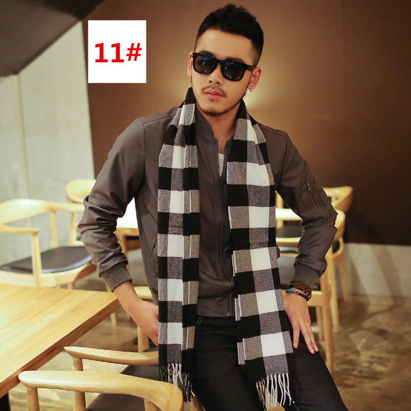 Men's Fashion Casual Warm Plaid Scarf Men's Scarves