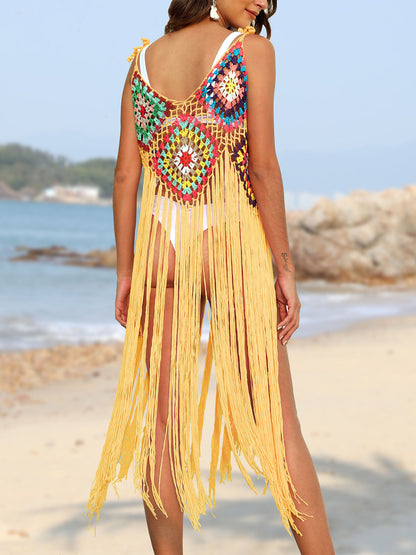 Fringe Spaghetti Strap Cover-Up apparel & accessories