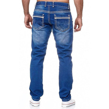 High Quality Blue Slim-fitting Simple Small Straight-leg Jeans apparel & accessories