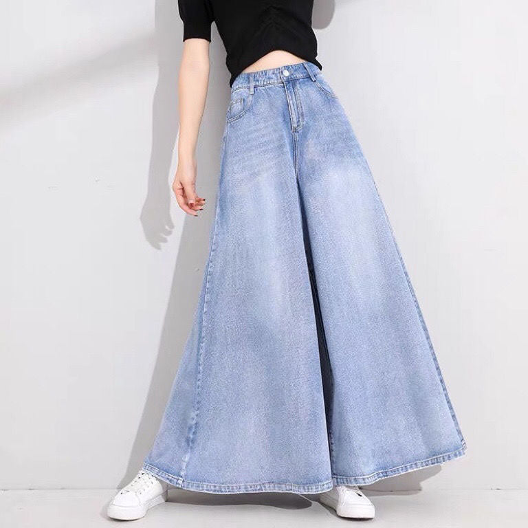 Drop Wide Leg Jeans Skirt Women apparel & accessories