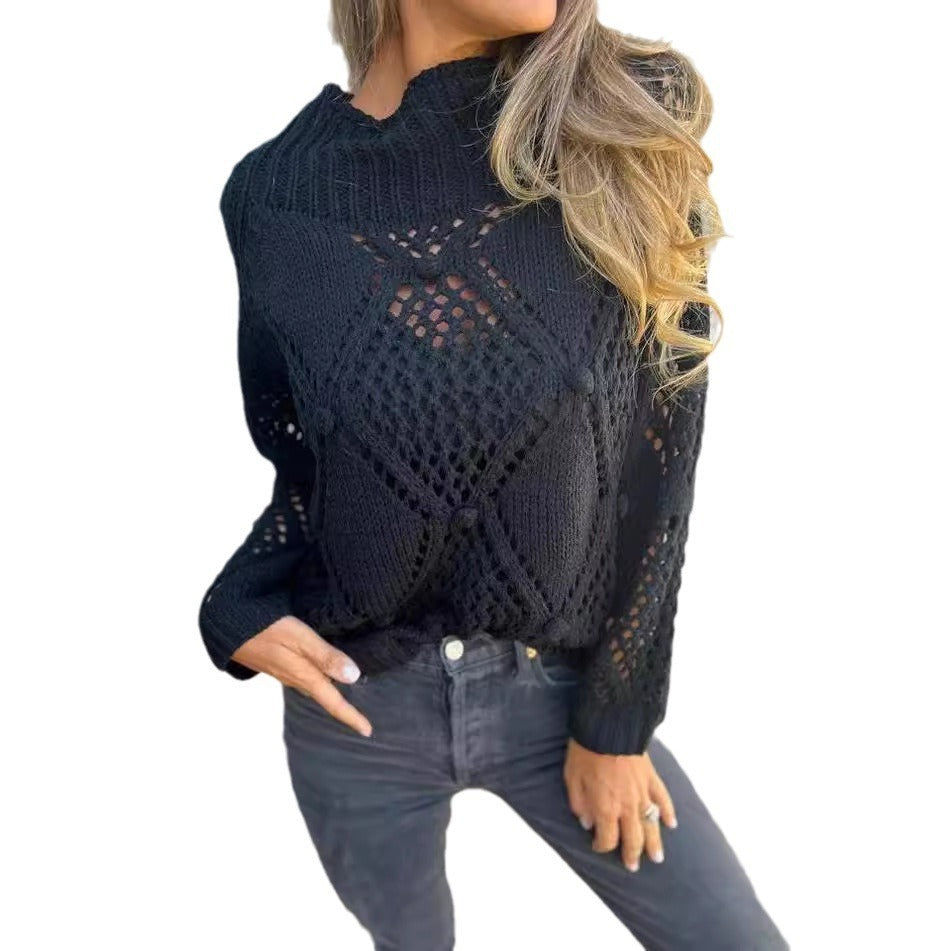 Loose Sweater Round Neck Knitted Top apparels & accessories