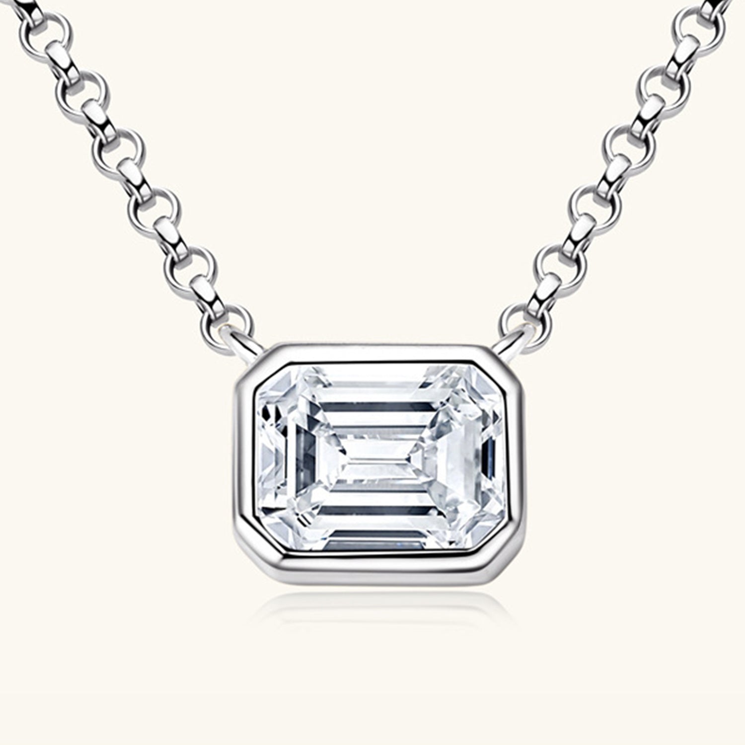 1 Carat Moissanite 925 Sterling Silver Pendant Necklace apparel & accessories