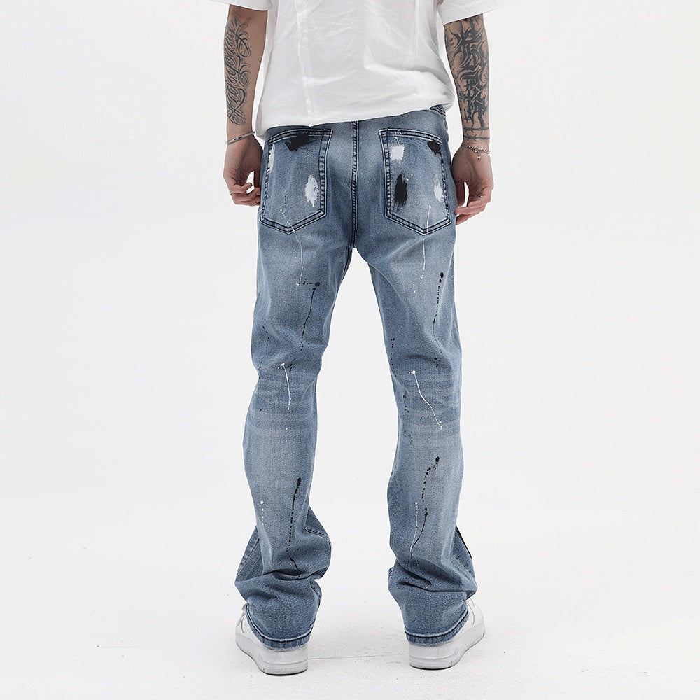 Graffiti Holes Street Casual Straight Leg Pants apparel & accessories