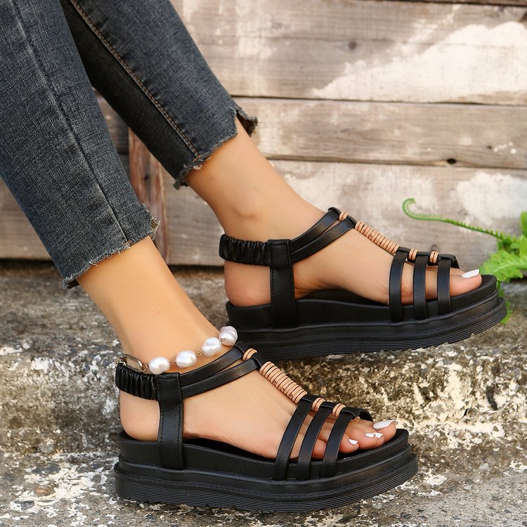 Women's Wedges Platform Sandals Summer Strap-design Beach Shoes Shoes & Bags