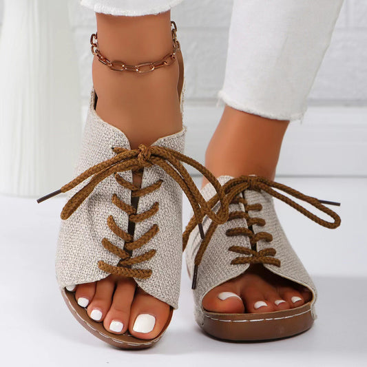 Lace-Up Open Toe Wedge Sandals Accessories for women