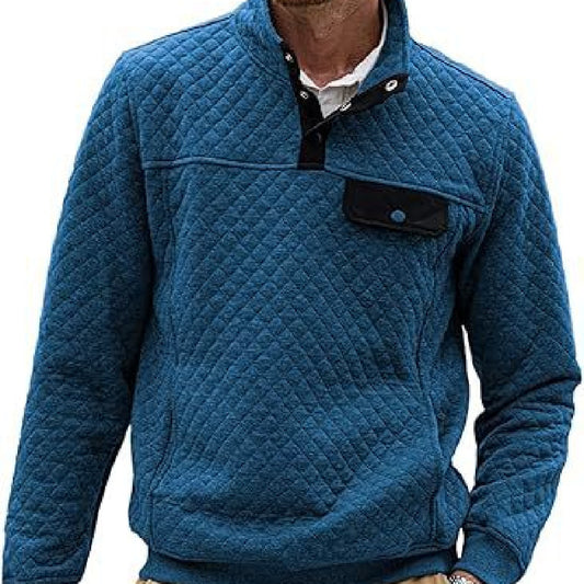 Trendy Loose Sweater Long Sleeve Stand Collar men's clothing