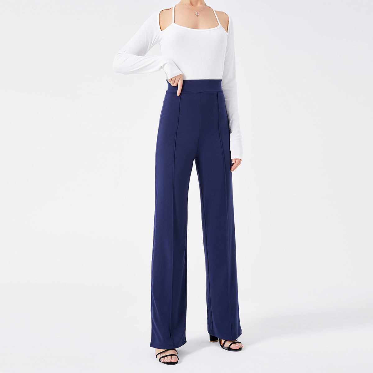 Solid Color Casual Pants Slim, High-waisted Bell Bottoms apparels & accessories