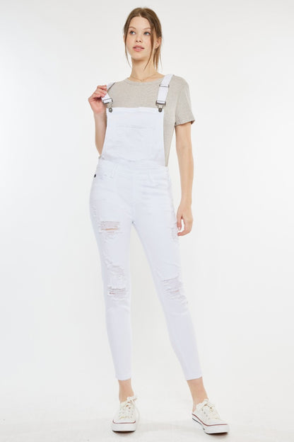 Kancan Distressed Skinny Denim Overalls Bottom wear