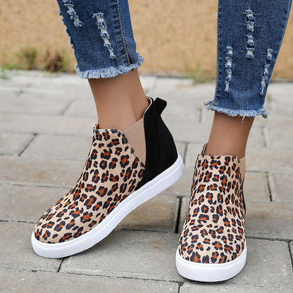 Leopard Print V Cutout Elastic Band Shoes Shoes & Bags