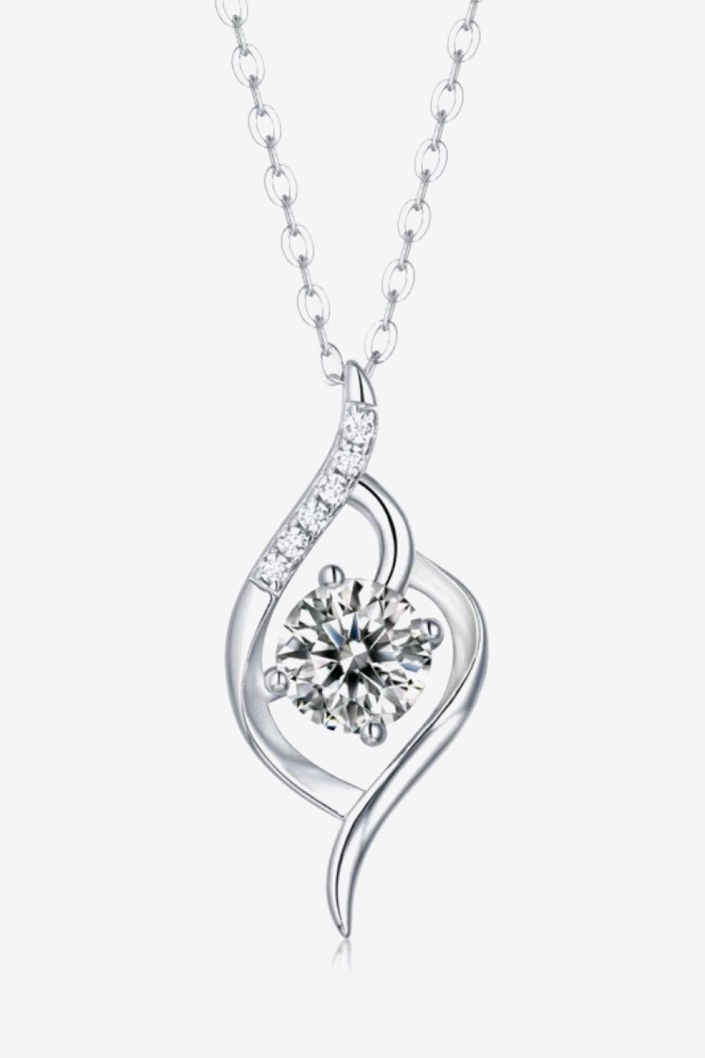 Platinum-Plated 1 Carat Moissanite Pendant Necklace apparel & accessories