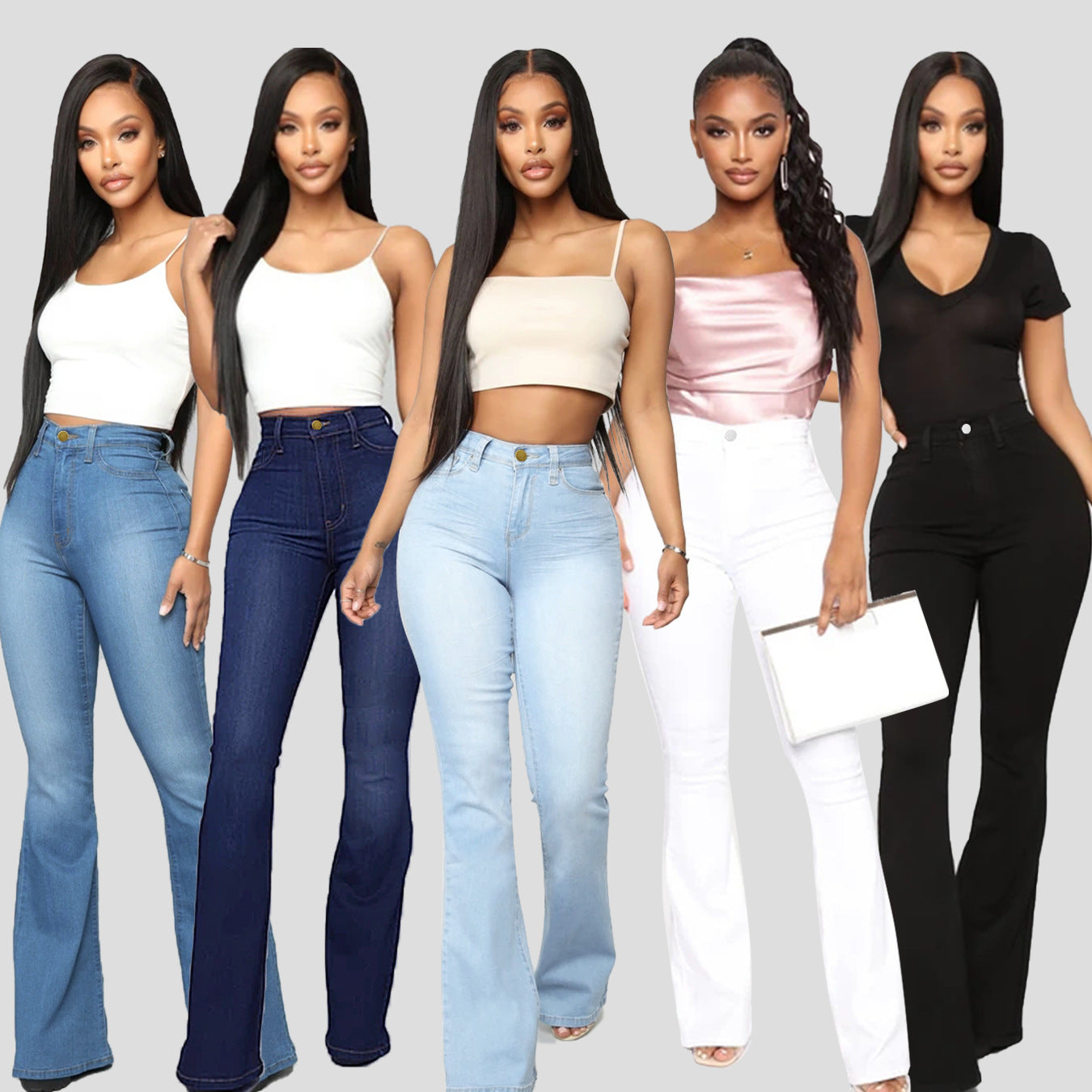 Women's Classic High Waist Slim Denim Horseshoe Pants apparel & accessories