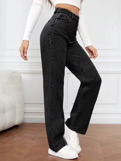 High Waist Straight Jeans apparel & accessories