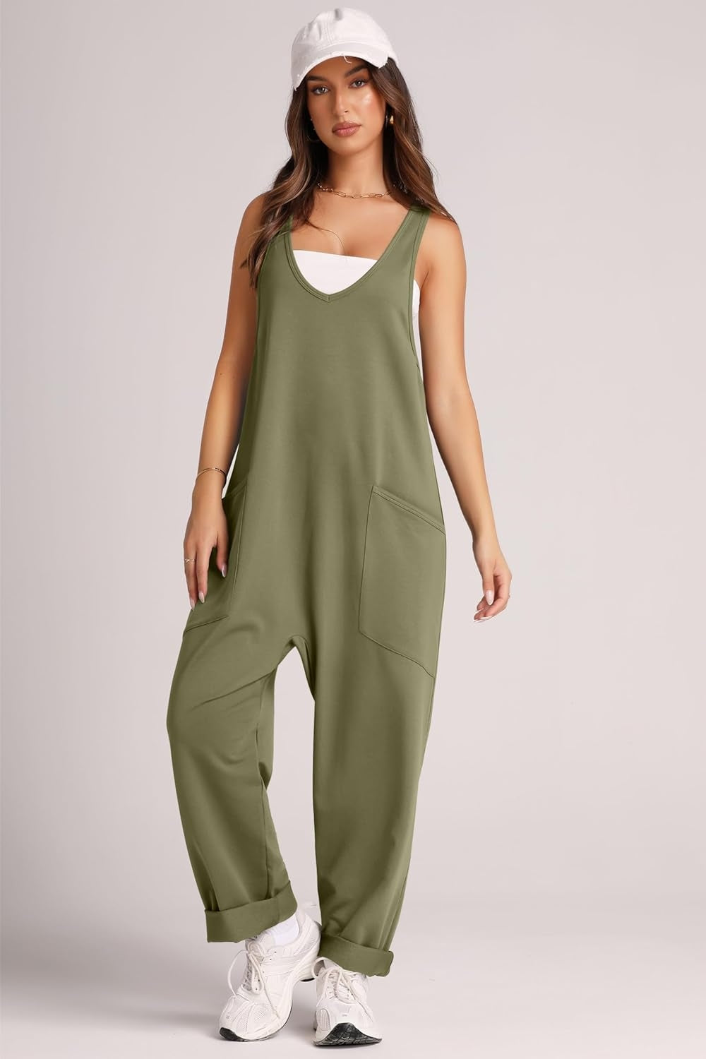 Wide Strap Jumpsuit with Pockets Bottom wear