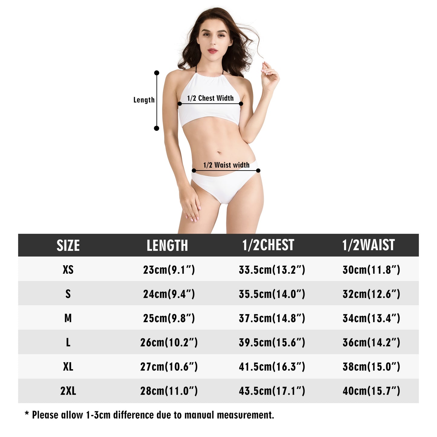 Womens Bikini Sets High Neck Two Piece Swimsuit-Your design 