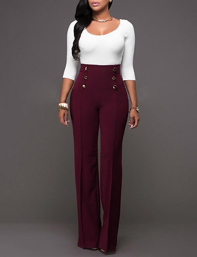 Stylish Slim Personality Double-Breasted Flared Trousers apparel & accessories