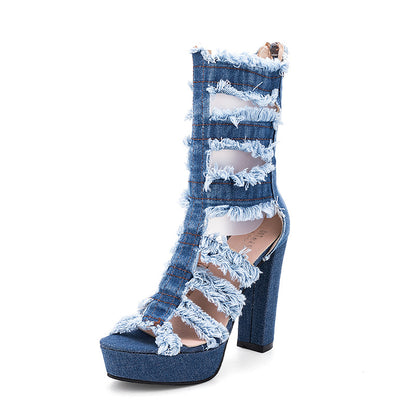 Women's denim sandals apparel & accessories