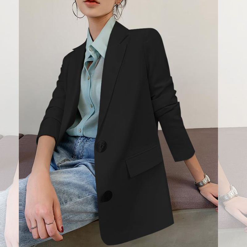 Women's Mid-length Black Suit Jacket apparels & accessories