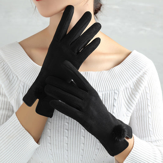 Suede Glove Warm Finger Gloves apparels & accessories