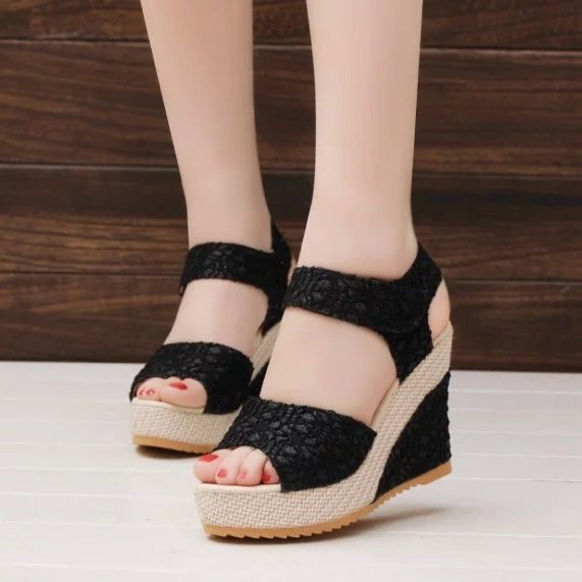 Lace Detail Open Toe High Heel Sandals Accessories for women