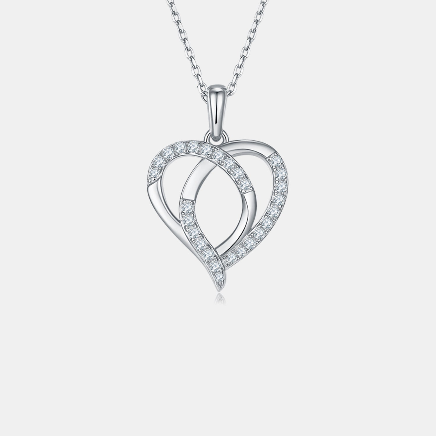 Moissanite 925 Sterling Silver Heart Shape Necklace apparel & accessories